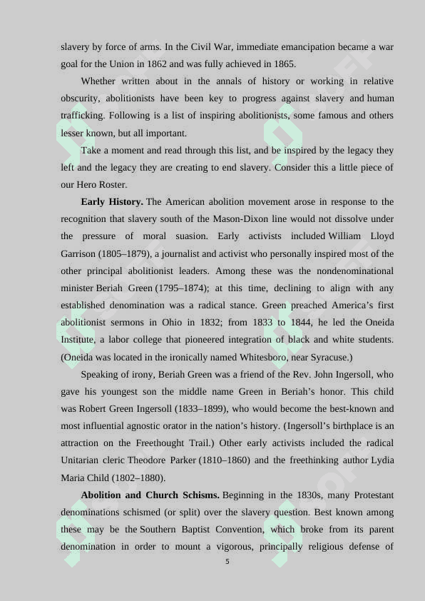 THE CONCEPT OF ABOLITIONISM IN AMERICAN LITERATURE 5