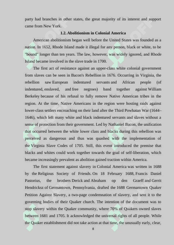 THE CONCEPT OF ABOLITIONISM IN AMERICAN LITERATURE 8