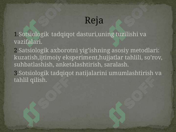 Aniq sotsiologik tadqiqotlar va ularni huquqni muhofaza qilish oʻrganlari uchun ahamiyati 2