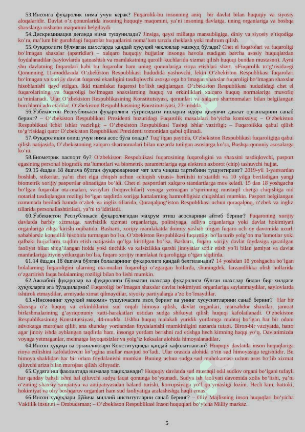 Huquqdan savollar 5
