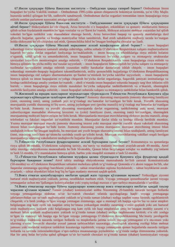Huquqdan savollar 6