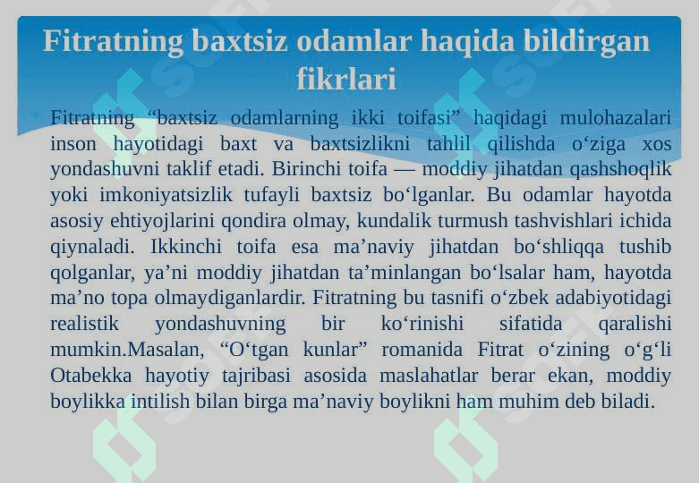 Abdurauf  Fitratning “Rahbari najot” risolasidagi “Baxtsiz odamlarning ikki toifasi”ga oid qarashlari 6