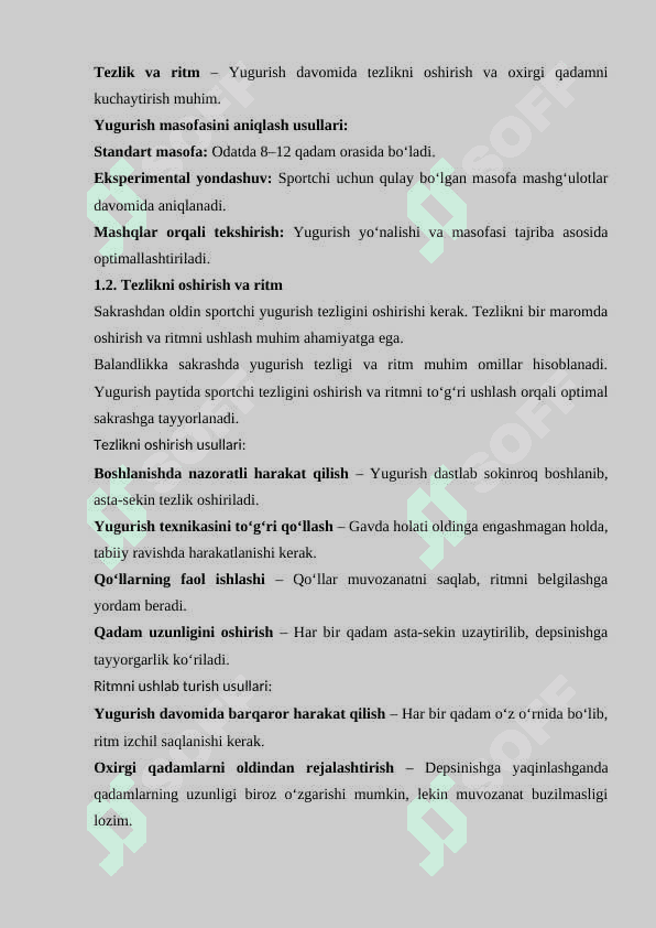 Yugurib kelib balandlikka sakrash texnikasini o`rgatish 4