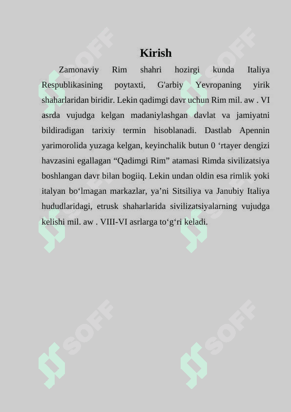 Qadimgi Rim tarixiga kirish 3