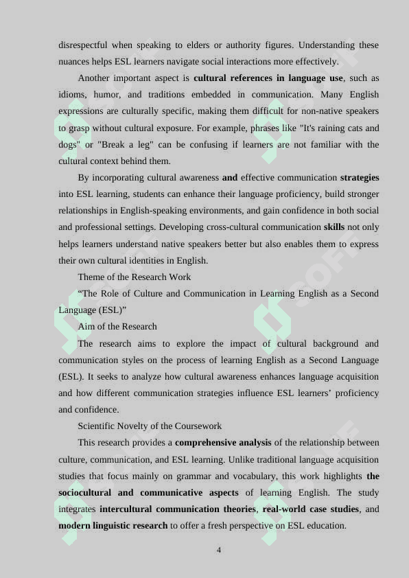 THE ROLE OF CULTURE AND COMMUNICATION IN LEARNING ESL 4