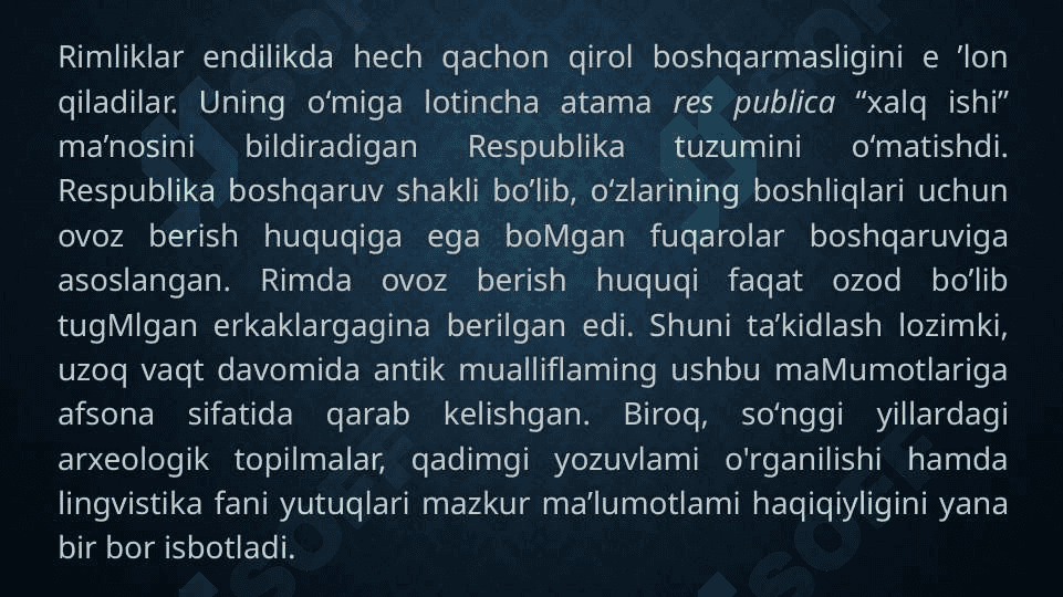Qadimgi Rim tarixiga kirish 8