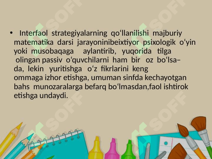 BOSHLANG’ICH SINF MATEMATIKA DARSLARIDA INTERFAOL METODLARDAN FOYDALANISH 6