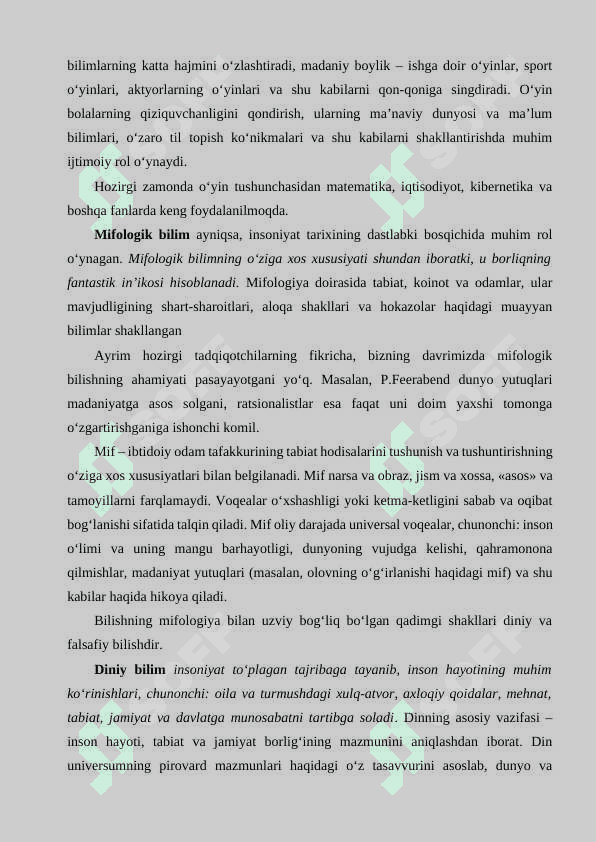 BILISH FALSAFASI. 6