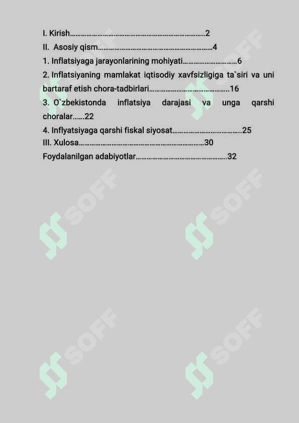 Inflatsiya jarayonlari tahlili 2