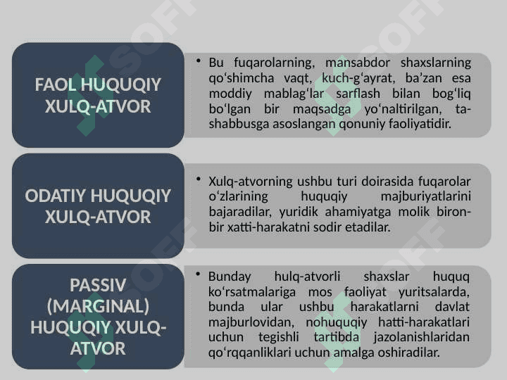 HUQUQIY HULQ-ATVOR.  HUQUQBUZARLIK VA  YURIDIK JAVOBGARLIK 5