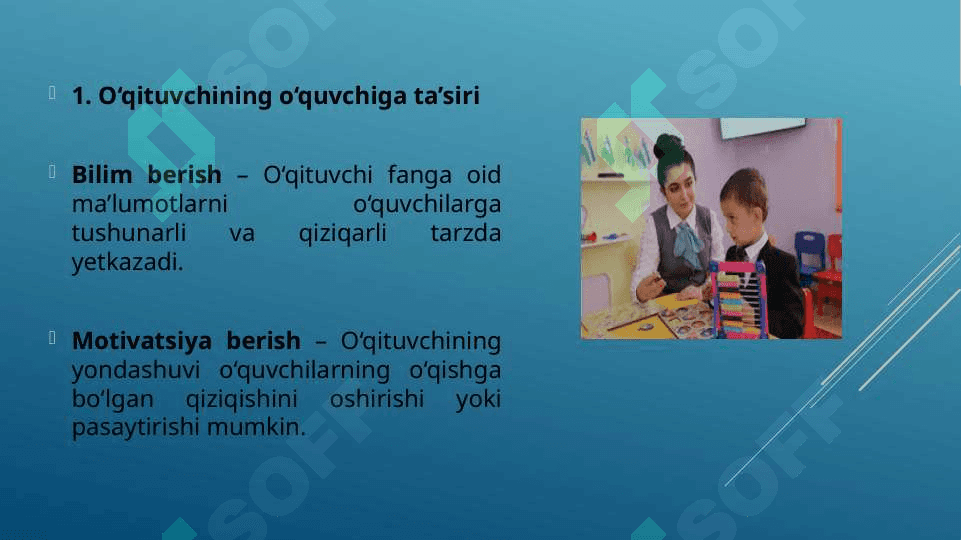 O'qituvchi va o'quvchining o'zaro ta'siri. 4