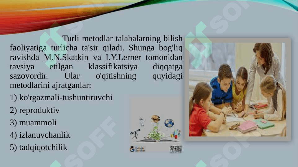 Psixologiya o'qitishning umumiy va maxsus metodikalari. 4