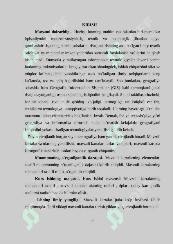 Mavzuli kartalarning elementlari tasnifi 2
