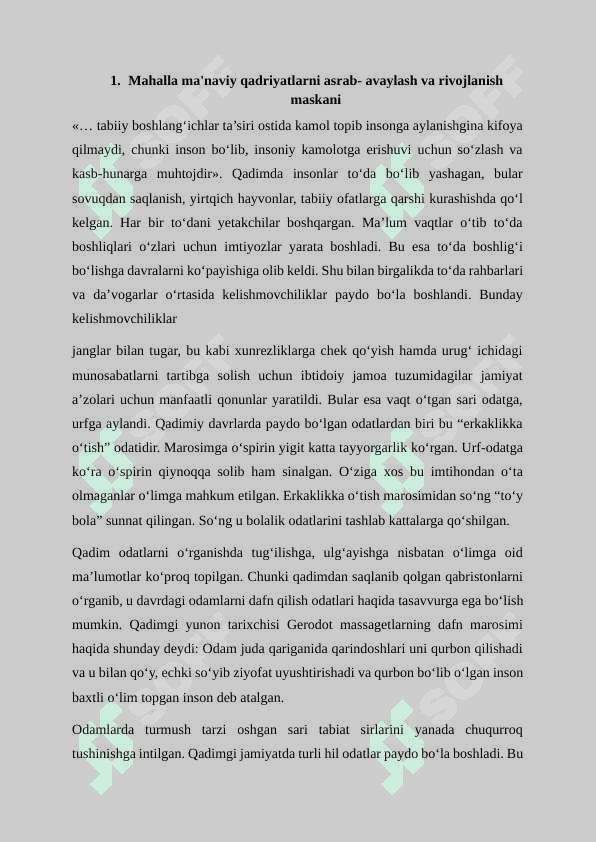 Mahalla-o‘zbek milliy qadriyati sifatida 2