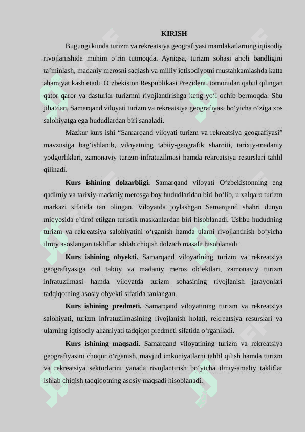 Samarqand viloyati turizm va rekreatsiya geografiyasi 2
