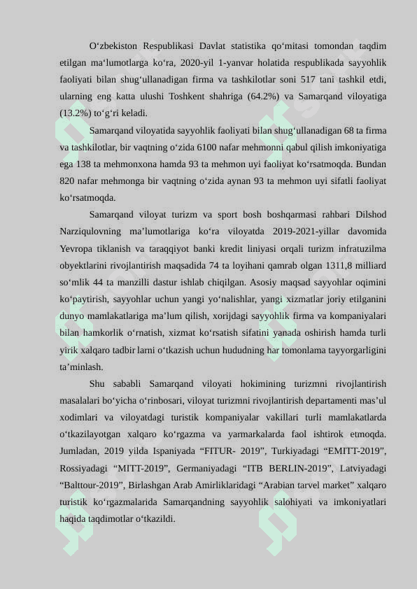 Samarqand viloyati turizm va rekreatsiya geografiyasi 6