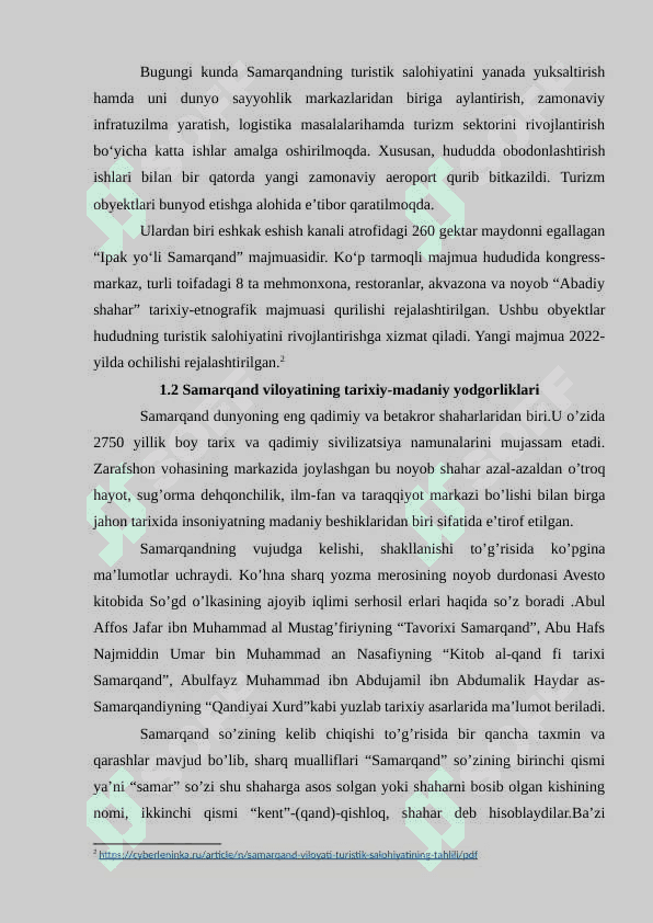 Samarqand viloyati turizm va rekreatsiya geografiyasi 8
