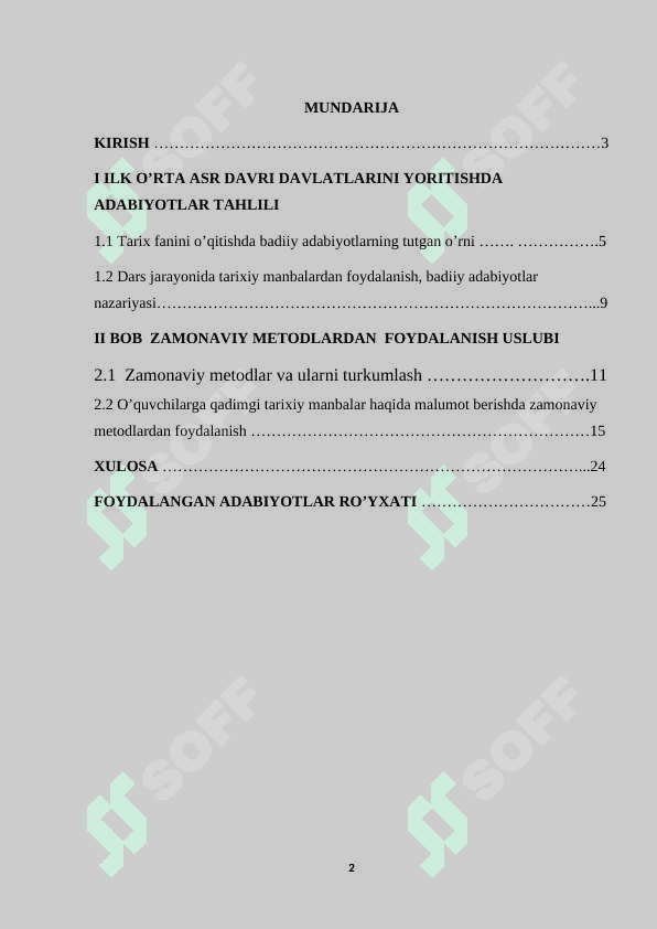 ilk o’rta asr davri davlatlarini yoritishda zamonaviy metodlardan foydalanish 2
