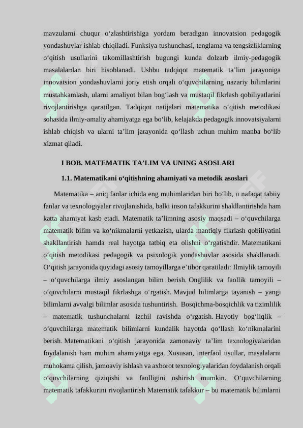 Matematikani o’qitishning ahamiyati va metodik asoslari 7