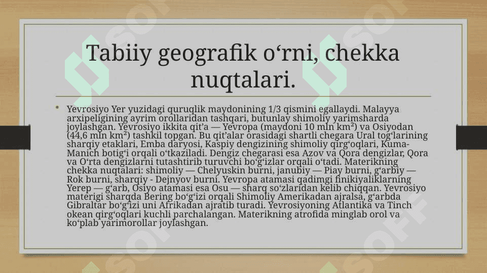 Yevrosiyoning geografik o‘rni, o‘rganilishi 3