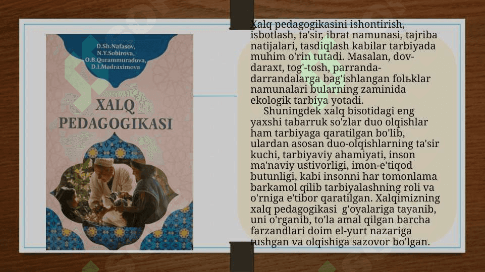 Buyuk mutafakkirlar merosi va xalq pedagogikasi 4