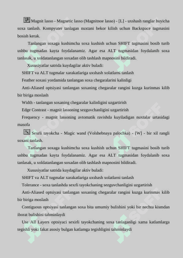 Adobe Photoshop dasturi imkoniyatlari. 8