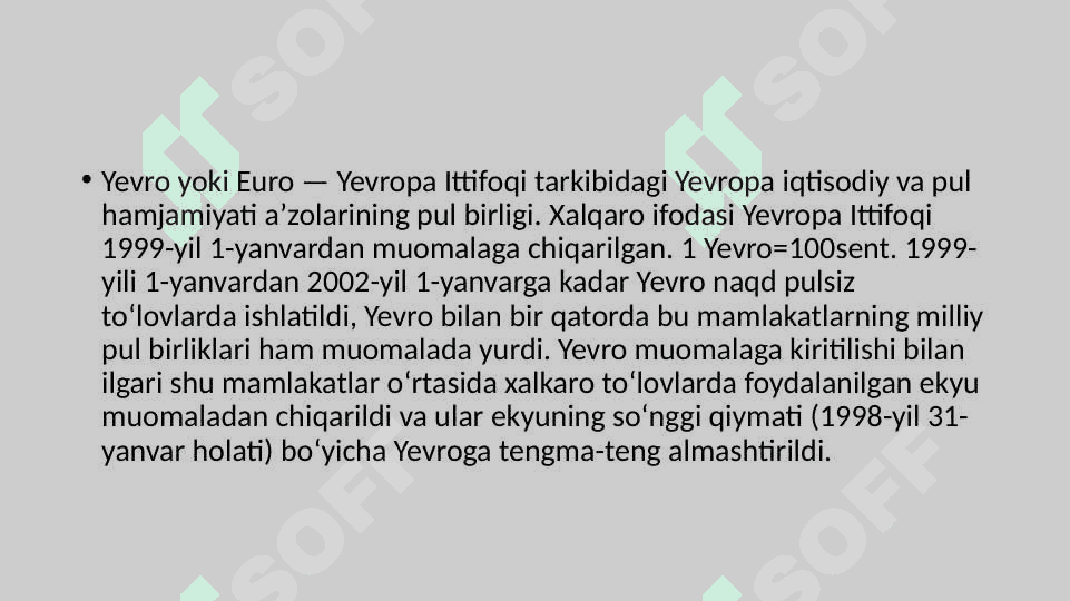 Yevropa pul tizimi 2