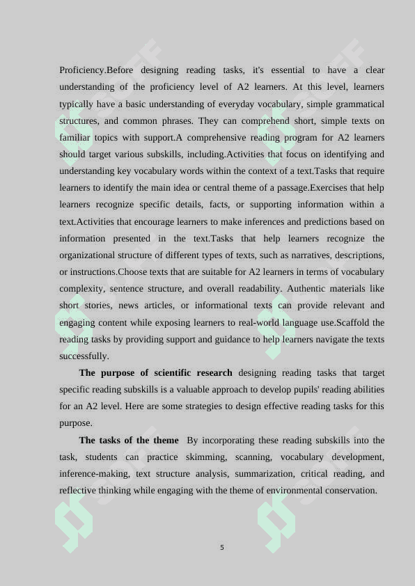 DESIGNING READING TASKS TO DEVELOP PUPIL’S READING SUBSKILLS FOR A2 4