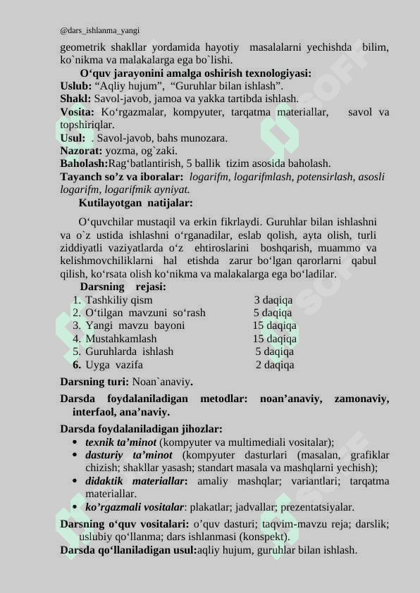 Logarifmik funksiya va uning xossalari 10-sinf algebra 3