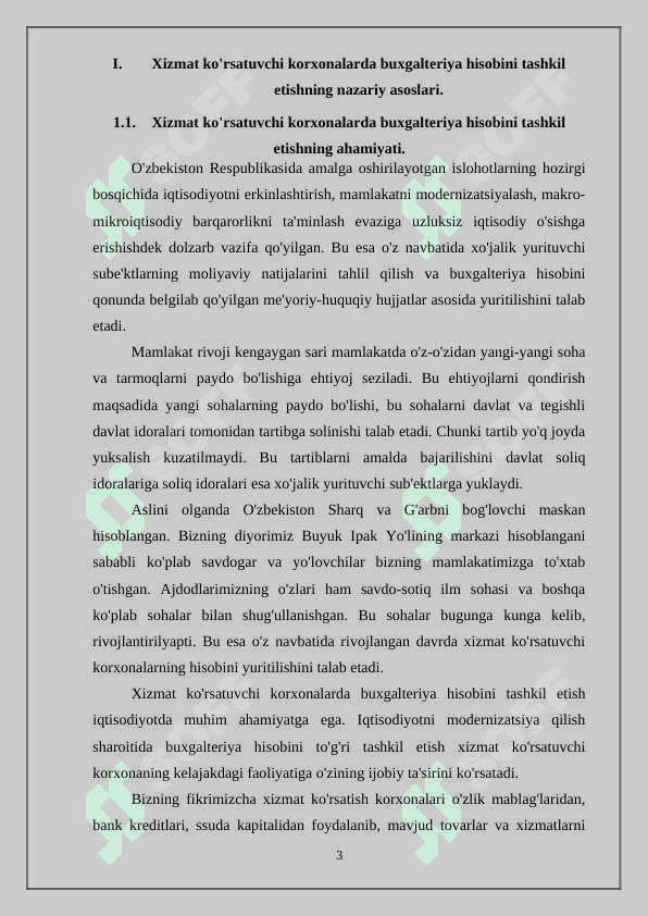 Xizmat ko'rsatuvchi korxonalarda buxgalteriya hisobini tashkil etishning nazariy asoslari 3