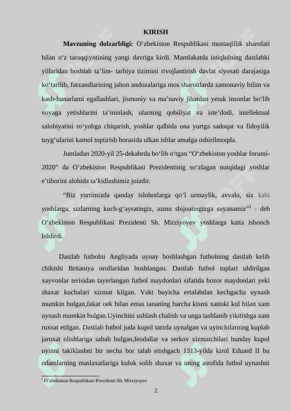 Futbolchilarning o’quv mashg’ulot jarayonida yakka tartibdagi harakati 2