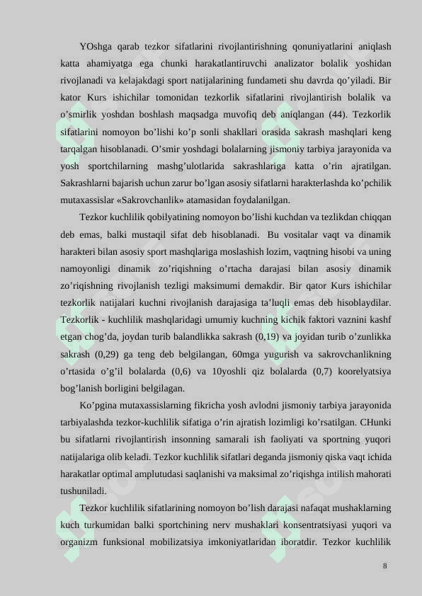 Boshlang’ich sinf o'quvchilarida milliy va harakatli o'yinlar orqali jismoniy sifatlarini oshirish 8