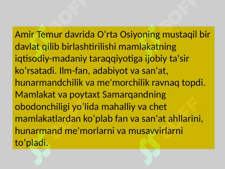 Amir Temur va temuriylar davrida madaniyat va sanat 3