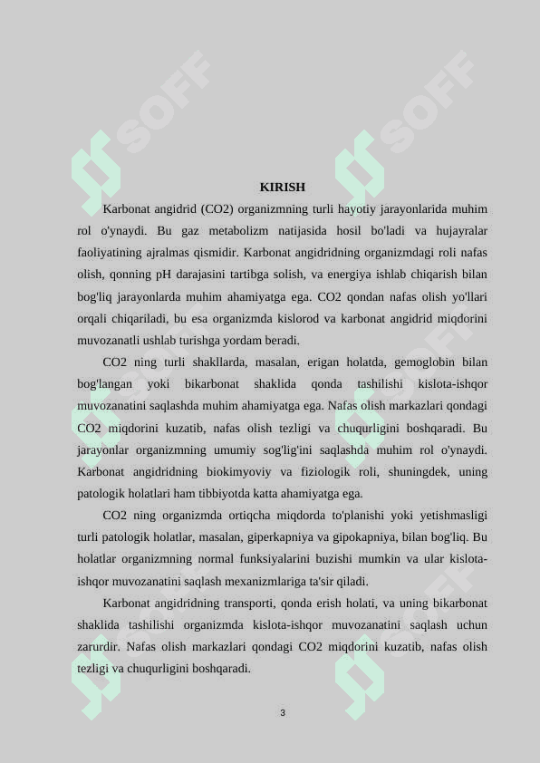 Karbonat angidridning manbalari va hosil bo'lishi 2