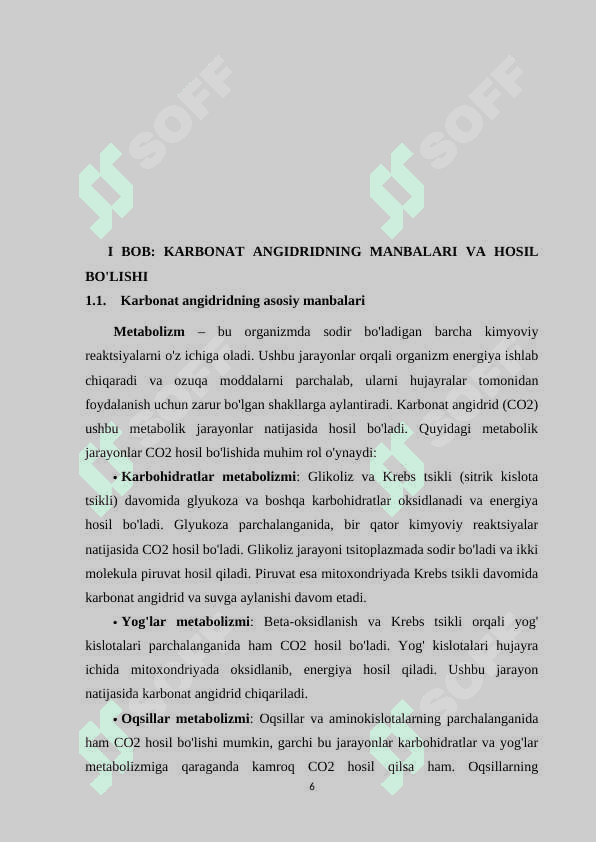 Karbonat angidridning manbalari va hosil bo'lishi 5