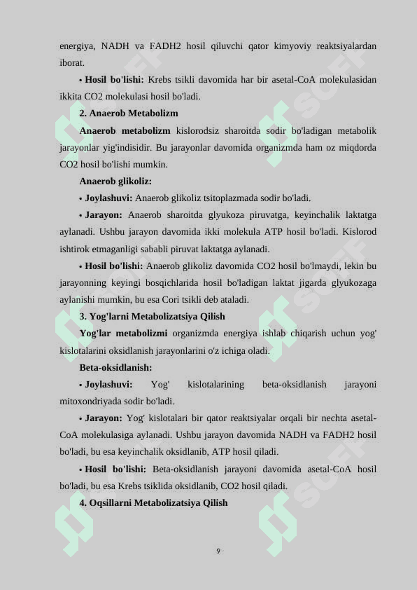 Karbonat angidridning manbalari va hosil bo'lishi 8