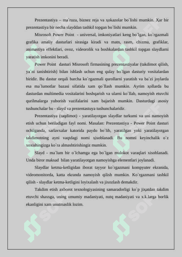 MS powerpoint dasturida taqdimotlarni tayyorlash strukturasi 3