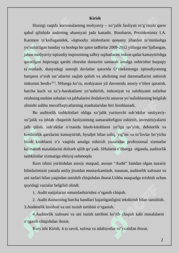 Auditorlik hisoboti va uning tarkibi 2
