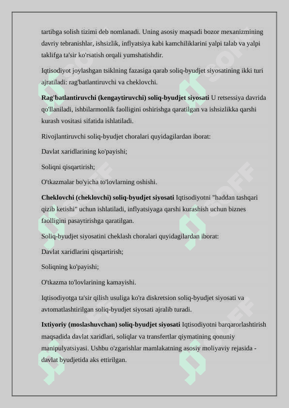 Byudjet-soliq siyosati. 4