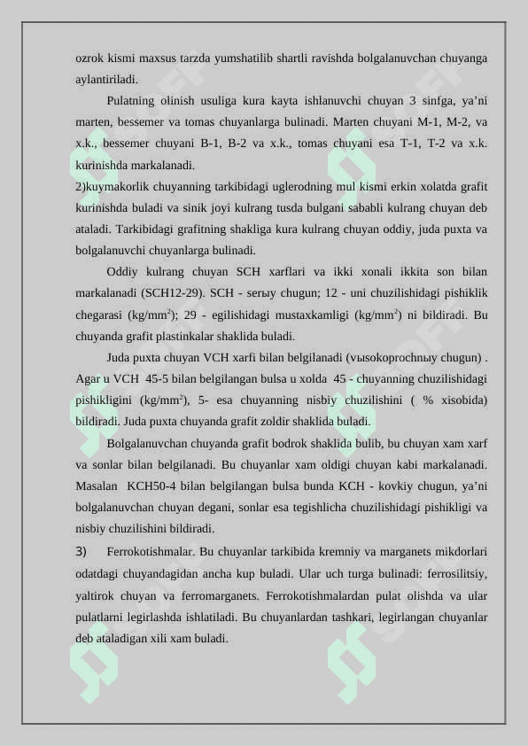 Metallar va ularning qotishmalari 3