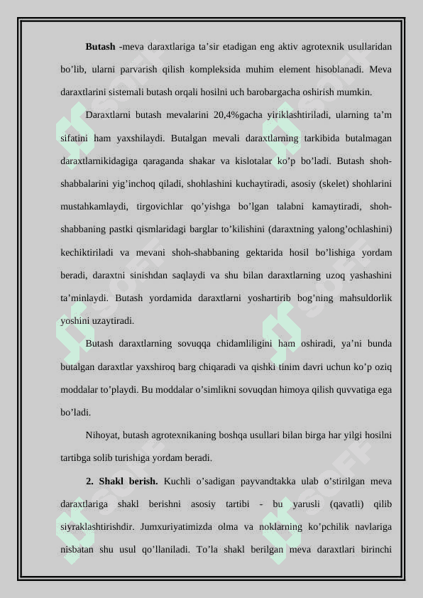 Meva daraxtlarini yozgi muddatlarda kesish hosilli meva bog'larini parvarish qilish 3