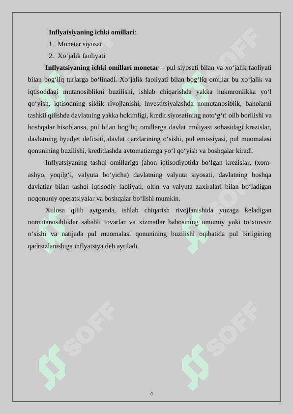 Inflyatsiya va iqtisodiy o‘sish o‘zaro bog‘liqlikning yangi O‘zbekistondagi xususiyatlari 4
