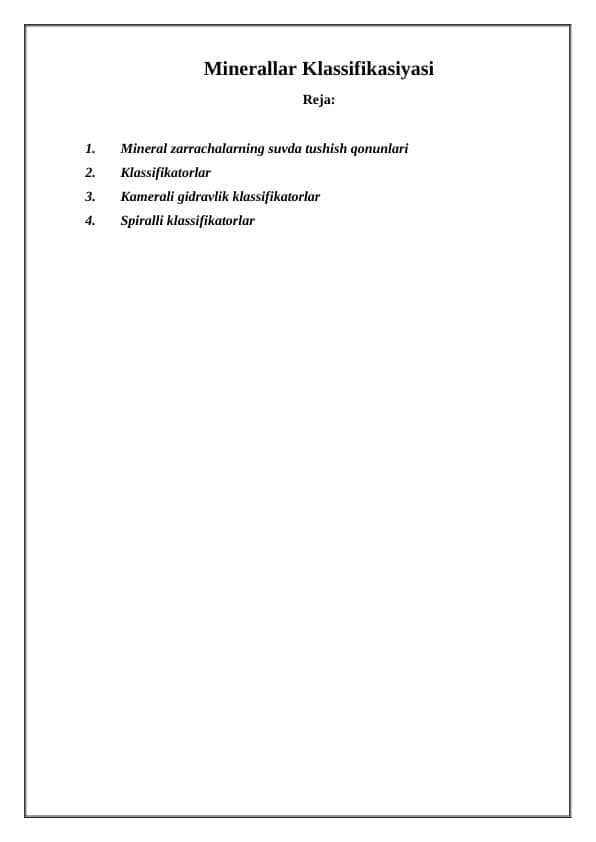 Minerallar Klassifikasiyasi 1