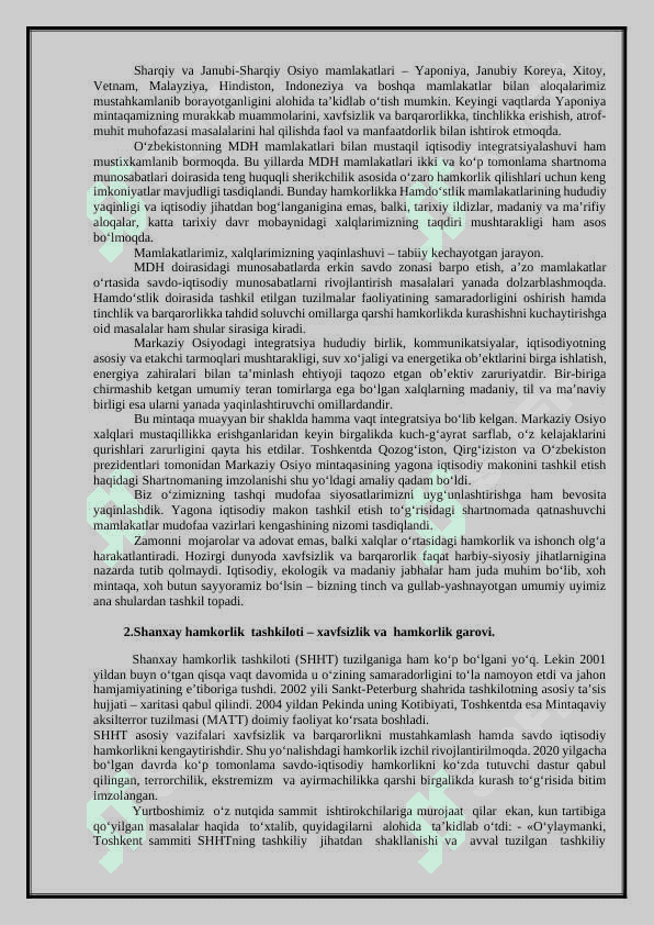 Mintaqalarning tashqi iqtisodiy aloqalari va eksportni ko‘paytirish yo‘llari. 4