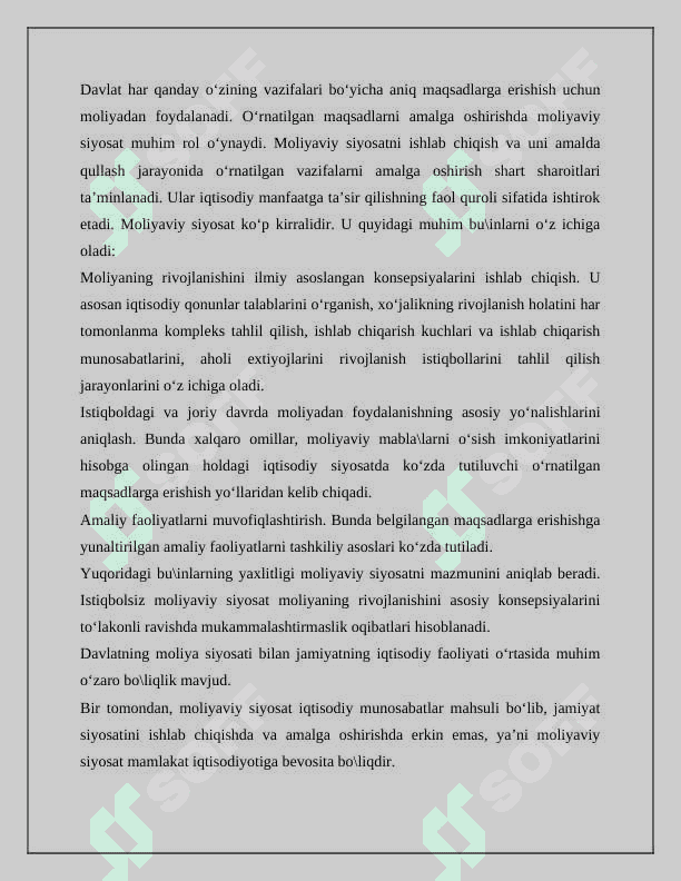 Moliya tizimi va uning funksiyalari. 7