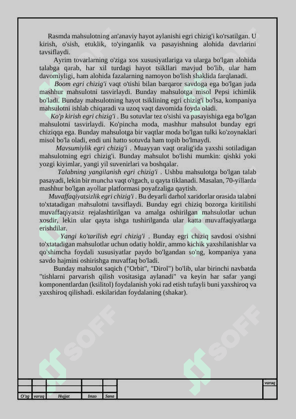 Mahsulotning hayotiy sikli tushunchasi, bosqichlari, 6