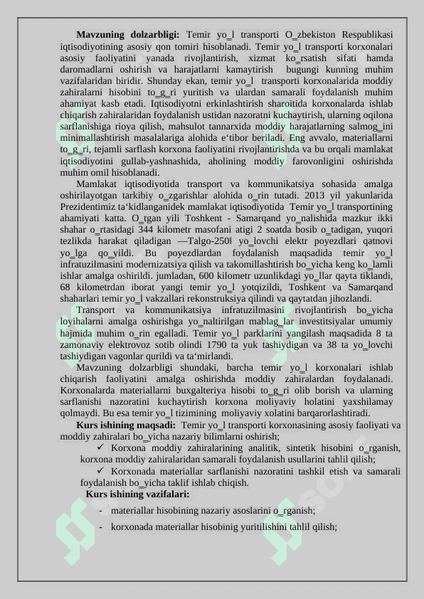 Materiallar hisobining nazariy asoslari 3