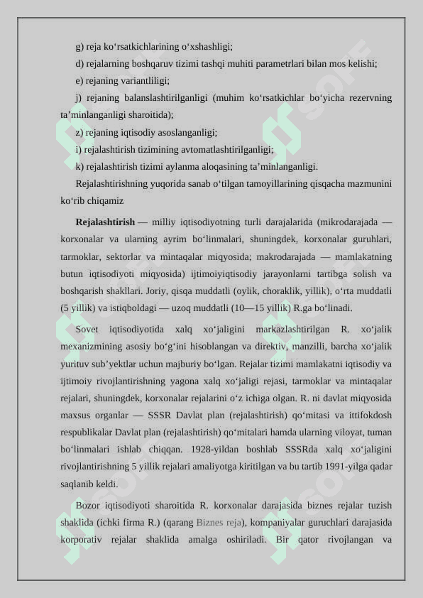 Rejalashtirish jarayonlarining mohiyati va tamoyillari 3