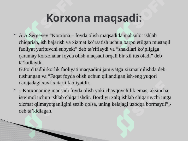 Korxona - mustaqil xo‘jalik faoliyatini yurituvchi bozor sub’ekti 3
