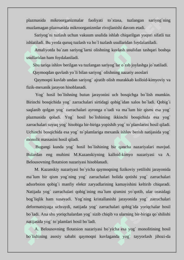 Saryog` ishlab chiqarish texnologiyasi 4